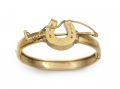 Victorian horse shoe and jockey crop hinged bangle in 15kt gold