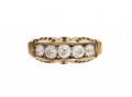 1882 Old Mine cut diamond five stone ring in 18kt gold