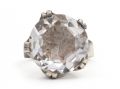 Vintage Swedish Sterling Silver & Rock Crystal Cocktail Ring