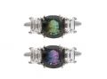 Vintage Natural Colour Change Alexandrite & Diamond Three Stone Ring