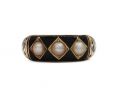 Victorian pearl and black enamel 'IN MEMORY OF OUR MOTHER' ring