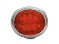 Retro 7.50ct oval fire opal cocktail ring in platinum on gold