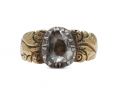 Georgian pendeloque rose cut diamond solitaire ring in gold