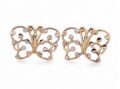 Vintage butterfly stud earrings in 14kt yellow and white gold by Courtville Antiques