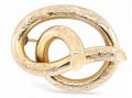 Antique Knotted Stem Brooch in Foliate Engraved 18kt Yellow Gold