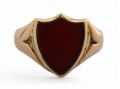 Victorian carnelian shield signet ring in 18kt yellow gold from Courtville Antiques