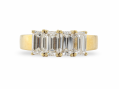 18ct Gold Five Stone Emerald Cut Diamond Ring