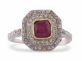 Ruby and diamond cluster