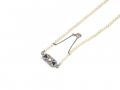 Art Deco natural pearl graduating necklace with diamond and sapphire clasp