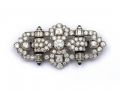 Art Deco openwork diamond and emerald plaque brooch