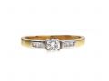Contemporary diamond solitaire engagement ring in 18kt yellow gold