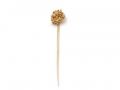 Antique diamond set dragon stick pin in 18kt yellow gold