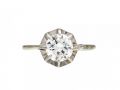 Edwardian diamond solitaire engagement ring in platinum