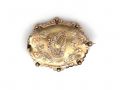 Antique 9kt yellow, rose and green gold harp brooch