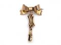 Antique 9kt Gold Bow Brooch With Pendant Holder