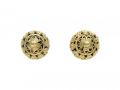 Dutch 14kt Yellow Gold Open Floral Ball Stud Earrings
