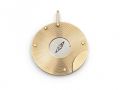 1970s Circular Concentric Cigar Cutter Pendant in 9kt Yellow Gold