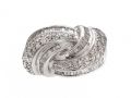 Contemporary diamond set knot ring in 18kt white gold