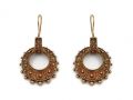 Victorian yellow gold hollow open hoop drop earrings