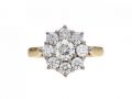 Contemporary diamond coronet cluster engagement ring in 18kt yellow gold