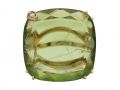 5.80ct cushion shape portrait cut peridot cocktail ring in 18kt yellow gold