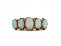 Antique Opal Five Stone Carved Ring in 18kt Yellow Gold