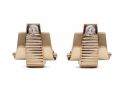 1940s diamond set ribbed and scrolling trapezoid earrings in rose gold