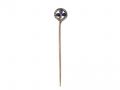 Victorian sapphire and diamond shamrock stickpin in silver on gold