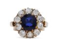 Victorian sapphire and diamond coronet cluster engagement ring