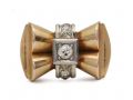 French 1940s diamond set bow ring in 18kt yellow gold
