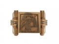 French vintage initial 'S P' signet ring in 18kt gold