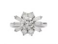 Vintage diamond set fancy cluster engagement ring