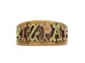 Victorian 'MIZPAH' ring in 18kt yellow, rose and green gold