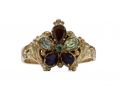 Victorian pansy flower ring in 18kt yellow gold