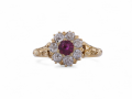 Victorian ruby and Old Mine cut diamond coronet cluster ring in 18kt yellow gold – Courtville Antiques