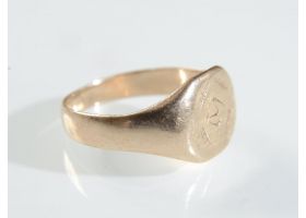 Vintage Masonic 9kt yellow gold signet ring