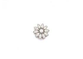Contemporary 18kt white gold and diamond flower pendant