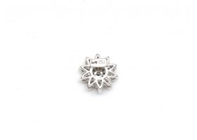 Contemporary 18kt white gold and diamond flower pendant