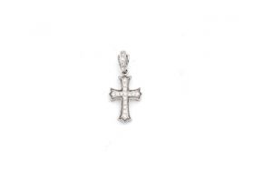 Small diamond set cross in 18kt white gold