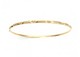Antique 21kt engraved solid slave bangle