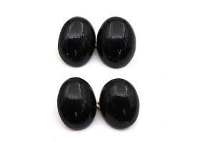 Victorian oval onyx double dome cufflinks in 9kt gold