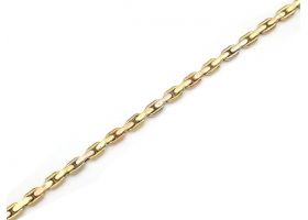 Retro flat belcher link bracelet in 18kt tri-gold