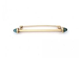 Retro aquamarine bar brooch