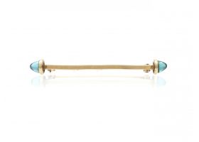 Retro aquamarine bar brooch