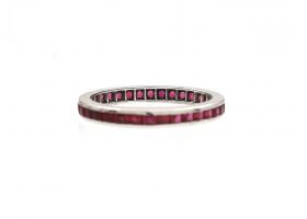 Art Deco ruby channel set full eternity ring