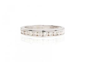 18kt white gold diamond channel set half eternity ring