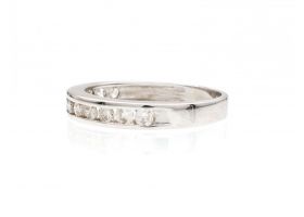 18kt white gold diamond channel set half eternity ring