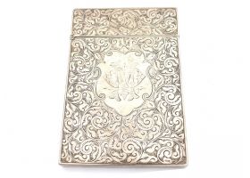 1893 sterling silver hinged box with foliate engraving