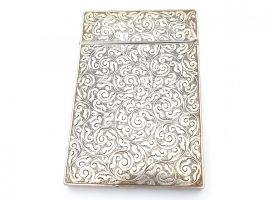 1893 sterling silver hinged box with foliate engraving