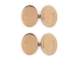 1922 oval 9kt rose gold cufflinks